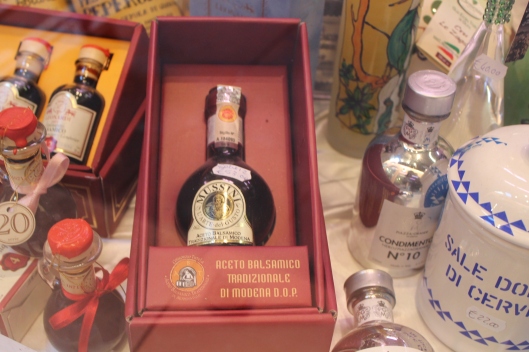 Authentic aceto balsamico tradizionale, always sold in perfume sized bottles, and always for about $100 US dollars.