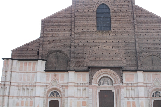 Basilica of San Petronio with its unfinished facade.